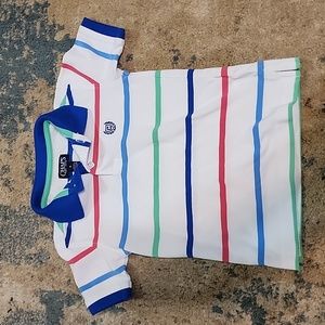 Boy's chaps polo shirt size 5t white blue  green and red